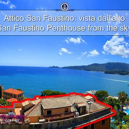 Welcome Riviera - Attico San Faustino 165 Mq Piu 110 Mq Di Terrazza- In Villa 700 ,Vista Mare Strepitosa-100 M Dalla Spiaggia-Parking Esclusivo Rapallo Bagian luar foto