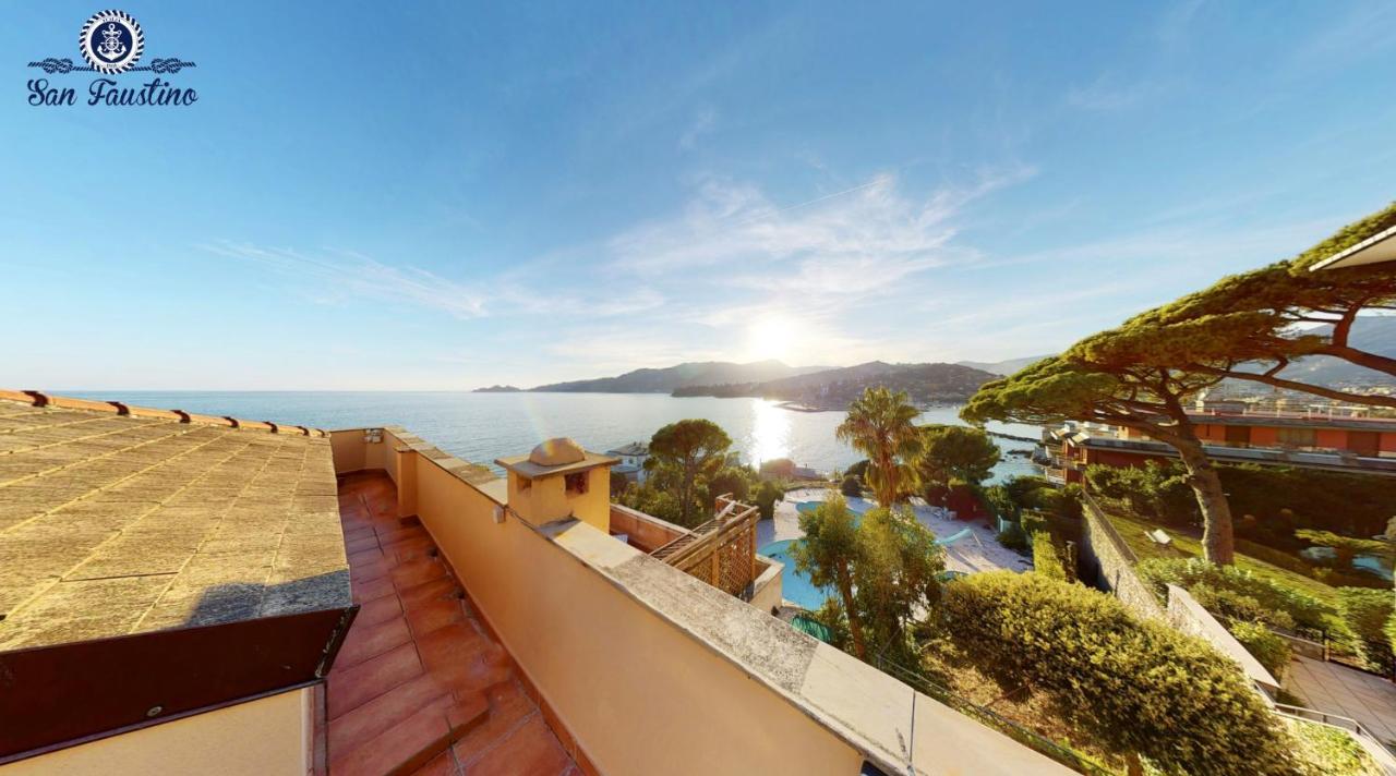 Welcome Riviera - Attico San Faustino 165 Mq Piu 110 Mq Di Terrazza- In Villa 700 ,Vista Mare Strepitosa-100 M Dalla Spiaggia-Parking Esclusivo Rapallo Bagian luar foto